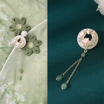 Phụ Kiện Trang Sức Cổ Điển Cho Phụ Nữ Trung Quốc Truyền Thống Phong Cách Hanfu Trà Tua Rua Trang Trí Áo Vest Phong Cách Cổ Điển