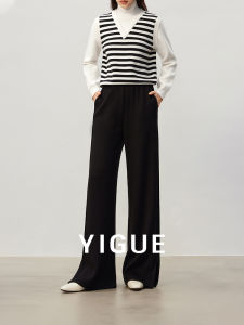 Yigue | Draping Thermal Loose High-Waist Long Trousers