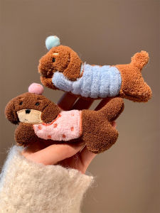 กิ๊บติดผมหมาสุนัขลูกหมาป่าขนนุ่มขนาดใหญ่สำหรับผู้หญิง สไตล์หวาน ดีไซน์ใหม่ปี 2024 ที่คาดผมแบบหน้าม้า ที่คาดผมแบบปากเป็ด