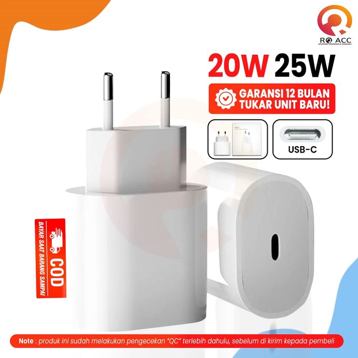 RO ACC] USB C HEAD ADAPTER BATOK CHARGER 20W/25W FOR IPHONE 11 12