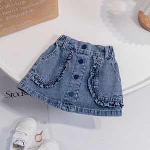 Stylish Baby Girls Denim Skirt Childrens Korean Style Versatile Short Skirt Trendy Spring Summer Clothes for Kids