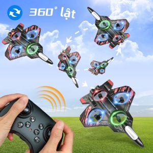   Máy Bay Chiến Đấu Điều Khiển Từ Xa Bằng Bọt Xốp 2.4G Mô Hình Bay Nhào Lộn Có Đèn LED 360 Độ °   Máy Bay Bọt Xốp EPP Bay Lượn Trong Nhà Và Ngoài Trời Dành Cho Trẻ Em