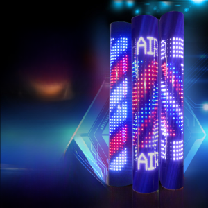 Salon Hairdressing LED Rotating Signboard Light Semi-Circular Energy Saving Hairdresser Shop Frontage Lighting Beauty Supplies