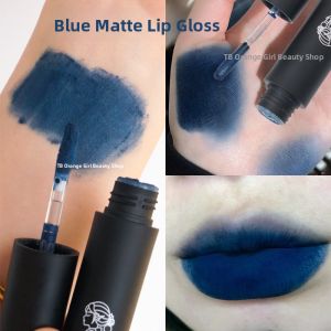 Blue Matte Lip Glaze Gothic Dark Series Long-lasting Color Lipstick Easy Application Nourishing Moisturizing Blue Lipstick