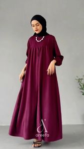 Gamis Wanita Remaja Korean Style Kondangan Simple Elegan Mewah Kekinian Terbaru 2024 2025 - Areefa