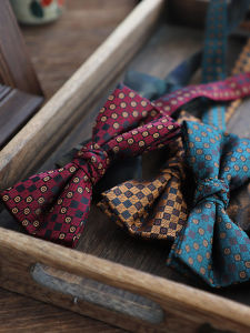 Retro French Gentleman Dinner Party Shirt Dress Code Mens British Style Performance Wedding Groom Best Man Butterfly Knot Tie