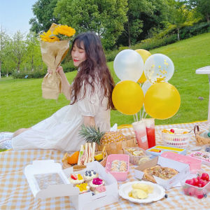 Thảm Trải Đi Du Lịch - Tấm Bạt Dã Ngoại Picnic Cắm Trại Đi Chơi Biển Đi Phượt Gấp Gọn Sọc Kẻ Caro