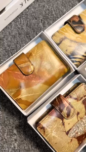 VALQO - CELIA Ecoprint Dompet Kecil Wanita Kulit Sapi Cewek Perempuan Dompet Kartu Foto Bisa COD