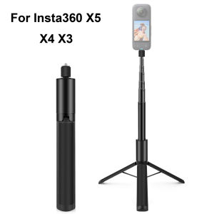 PULUZ Retractable Invisible Selfie Stick Tripod 1/4 Screw Sports Camera Metal Selfie Rod for DJI Osmo 360 / Insta360 X5 X4 X3