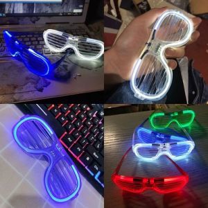 🔥🔥Roman Holiday Eyeglasses Luminous led Glasses Prom Costume Christmas Bar Event Party Atmosphere Props Shades with led Lights led Glasses Neon