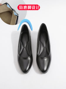 รองเท้าแอร์โฮสไม่เมื่อยเท้ารองเท้าทำงานรองเท้าหนังสีดำพื้นนิ่มรองเท้าใส่ทำงานรองเท้าสัมภาษณ์ข้าราชการพลเรือนรองเท้าส้นสูงแบบเงียบสำหรับผู้หญิง