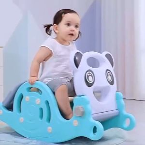 Cầu trượt bập bênh đa năng 3:1 vừa làm cầu trượt vừa làm bập bênh vừa chơi bóng rổ cho bé từ 1-3 tuổi