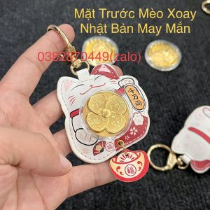 Móc Khóa Mèo Thần Tài Xoay Nhật Bản Đại Cát Đại Lợi - Treo Xe Oto Túi Xách Balo - Quà Tặng May Mắn Năm 2023