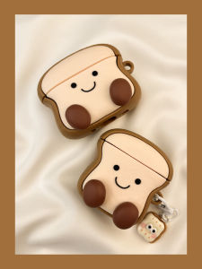 Cute Toasty Bread Face AirPods Case Wireless Bluetooth Soft Shell Silicone Protective Cover for  pro Headphones 2nd 3rd 4th Gen