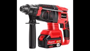 Electric Impact Drill Set 2600rpm Brushless Motor Cordless Rotary Hammer Drill 988VF Dual Lithium Battery for Cement Wall Drilling