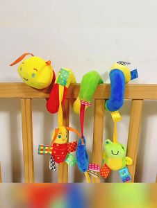 For.B Cartoon Colorful Bee Crib bell Baby Spiral Stroller Crib Hanging Cot Bed Crib Teether Soft Plush Hanging Toy