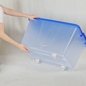 กล่องพลาสติกมีล้อ ขนาด 100 ลิตร (No.303 ใสขุ่น)