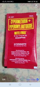 Mite Free Shampoo for Animals (10ml) 1 sachet