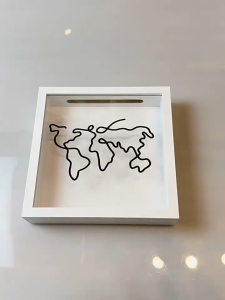 Ticket storage box postcard souvenir box money box map box photo frame money canister