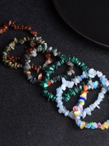 Natural Crystal Bracelet Agate Raw Stone Tiger Eye Stone Jewelry Accessories Fashionable Semi-Precious Gemstone Hand Chain