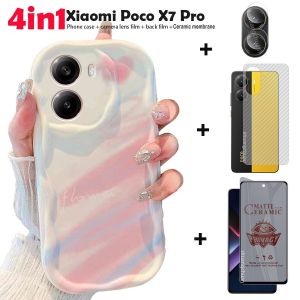 Xiaomi Poco X7 Pro: 4-in-1 Shockproof Phone Case & Tempered Glass Back Film