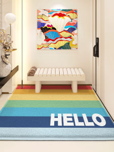 Thảm Lông Nhung Chống Bụi Ngoài Cửa Nhà PVC Dệt Máy Hình Chữ Nhật Chống Trượt Chống Mài Mòn Thảm Đệm Chân Vào Nhà Kiểu Nhật Bản