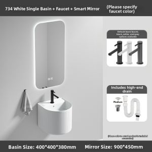 PUAOLE | Small Space Suitable Circular Wall Mounted Wash Basin Grille Design