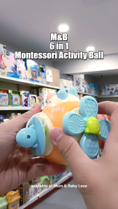 M&B 6 in 1 Montessori Activity Ball 18 months+ Steering Plug Key Spinner Button Toy