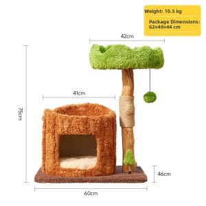 Cmisstree | Space-saving Warm Wooden Cat Climbing Frame and Bed All-season 1 Piece