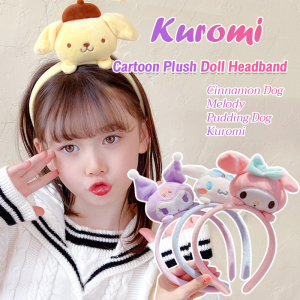 MaxPlus Kuromi Cartoon Plush Doll Headband Cute Fluffy Sanrio Cartoon Toy