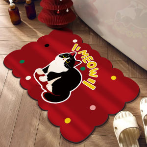 Gray Bear New Year Bathroom Mat Anti-Slip Toilet Door Mat Absorbent Foot Pad Modern Simple Style Home Decor Silicon Dinosaur Pattern