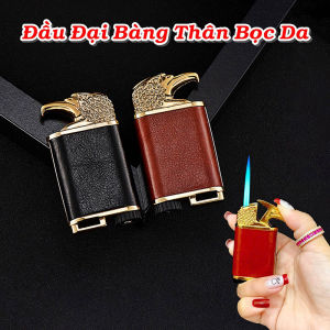 Bật Lửa Khè Hình Đầu Đại Bàng Bọc Da - Xài Gas