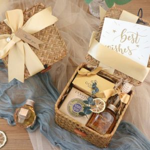 Creative Classy Ins Bamboo Basket Bridesmaid Best Man Hand Gift Box Holiday Birthday Gift Box First Month Old 100 Days Old Baby
