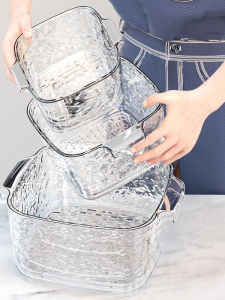 Kitchen Double Layer Plastic Drain Basket Vegetable Washing Basin Dry Basket Rice Washing Basket Storage Shelf Fruit Basket