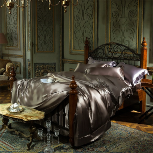 Royal And Noble Court Style Dark Color Silk Bedding Set
