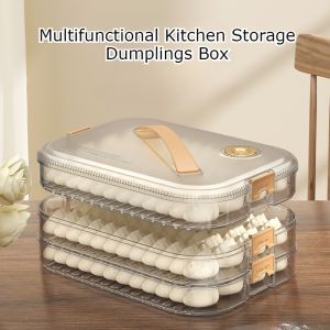 Multifunctional Kitchen Storage Box Non-Stick Dumpling Storage Refrigerator Food Preservation Box Dumpling Boxes Food Container