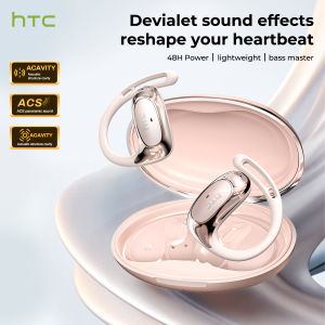 HTC NE35 OWS Open Ear Wireless Earbuds Bluetooth 6.0 AI Translator 134 Languages ENC Noise Cancelling Sport Headphones with Mic