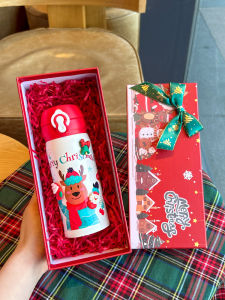 ถ้วยเก็บความร้อนสแตนเลส ของขวัญคริสต์มาส สำหรับผู้สูงอายุและเด็ก ถ้วยน้ำแบบใช้งานได้จริงสำหรับคู่รักทั้งชายและหญิง