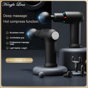 Hot Compress MassageGun Cool LED Light PercussionPistol Massager Deep Tissue Muscle Neck Body and Back Relaxation