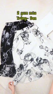 Chân váy thiết kế nữ tính mềm mại với chất liệu Lụa mango in họa tiết hoa mềm mại CV4Y1013 Thời trang Thiều Hoa