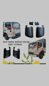 Ốp chụp chân kính/ nắp chụp chân gương cho xe tải ISUZU đầu vuông 2010 gọng kính bên hông cửa xe từ 1T9=>15Tđẹp.chuẩn.