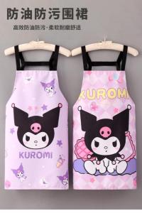 Adorable Cartoon Apron for Girls Small Kitchen Household Chores Oil Resistant Dirty Proof Cooking Cute Female Role Play Accessory