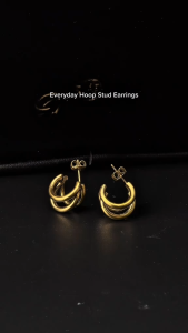 H.B Jewelry AMELIE Open Hoop Earrings for Women Non Tarnish Hypoallergenic Non Fading Elegant Minimalist Everyday Wear Fashion Jewelry Hoop Earrings Stylish Accessory