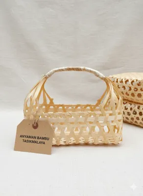 Keranjang Anyaman Bambu Ukuran 30x10x10cm Keranjang Buah