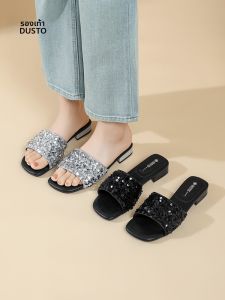 DUSTO | New Elegant Summer Low Heel Slip-On Open-Toe Slippers with Sequins
