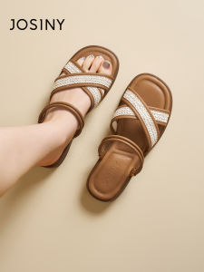 Josiny | Toe Open Cross Strap Flat Sandals for Summer Wear