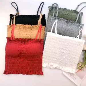 Lavender.thai สายเดี่ยว สายปรับได้ มีฟองน้ำ ผ้าใส่สบาย ไม่ร้อน S005