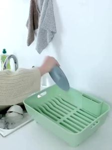 Zeekea Dish Drying Rack with Drain Board and Detachable Dish Draining Board Kitchen Storage Dish Rack