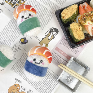 Cute Salmon Sushi Caviar Plush Pendant Kawaii Car Key Chain Girl Plush Cartoon Charm Doll Kids Toys Couple Gift Girlfriends