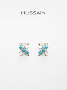 HUSSAIN | Original Design Turquoise and Silver Earrings